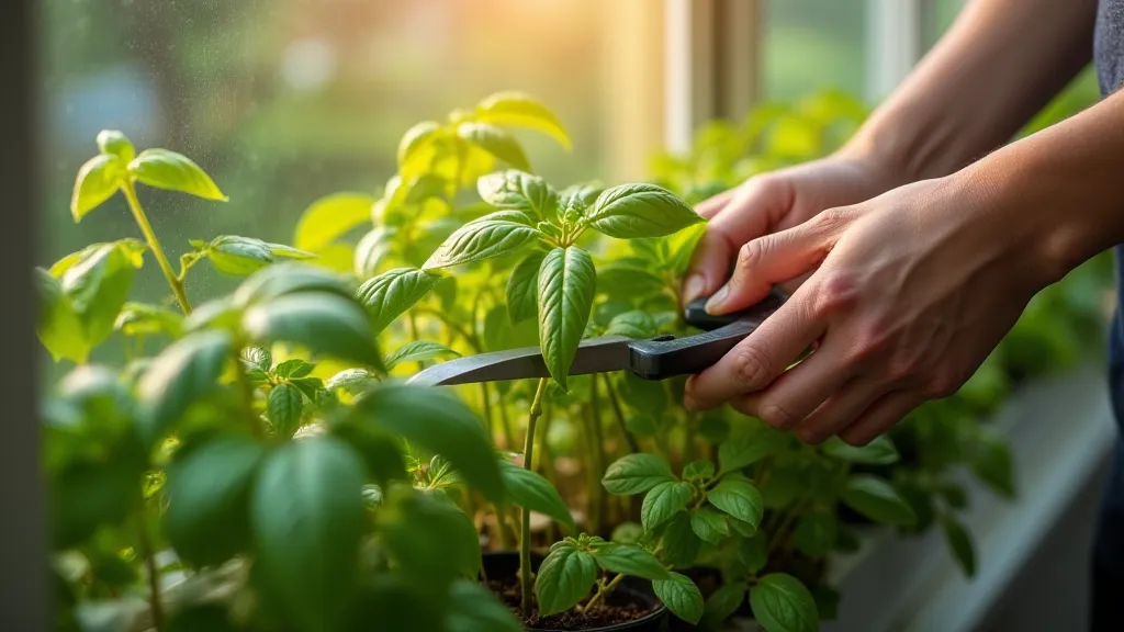 Harvesting Basil
