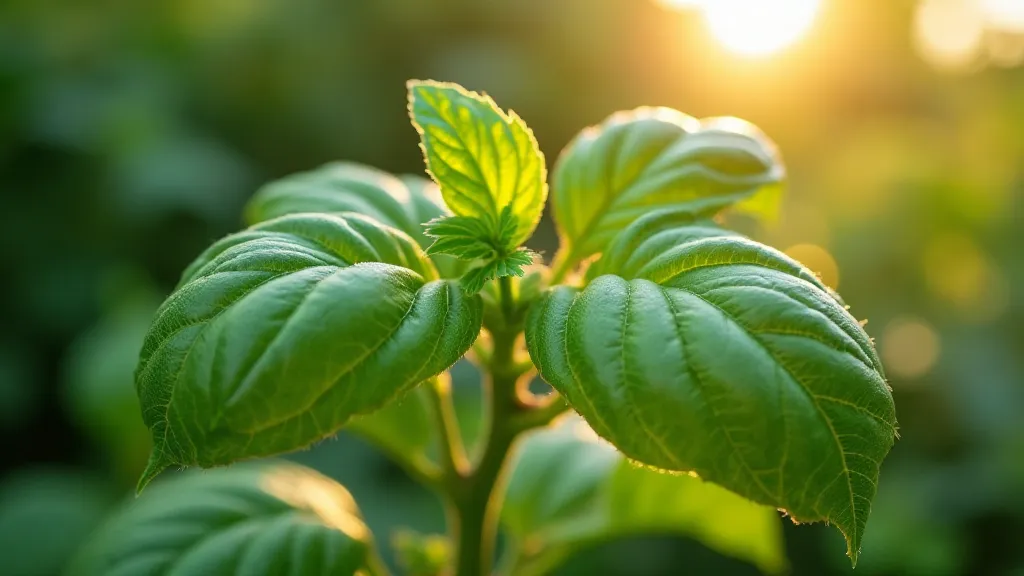 Close-up of a basil leaf