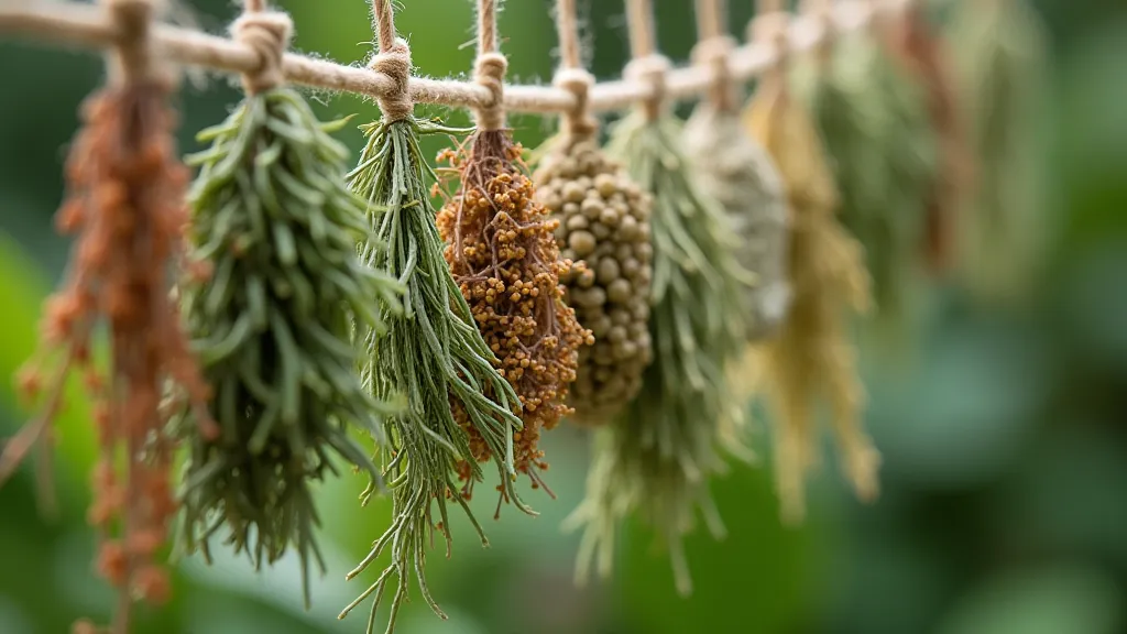Hanging dried herbs