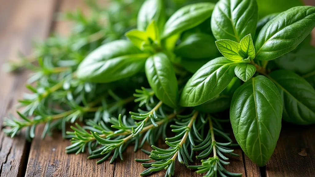 Display of harvested culinary herbs