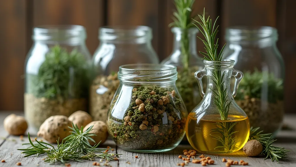 Display of different preserved herb techniques
