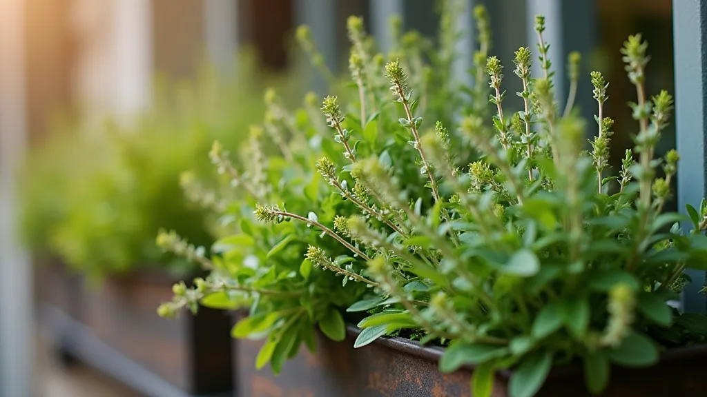 Thyme growing in a window box